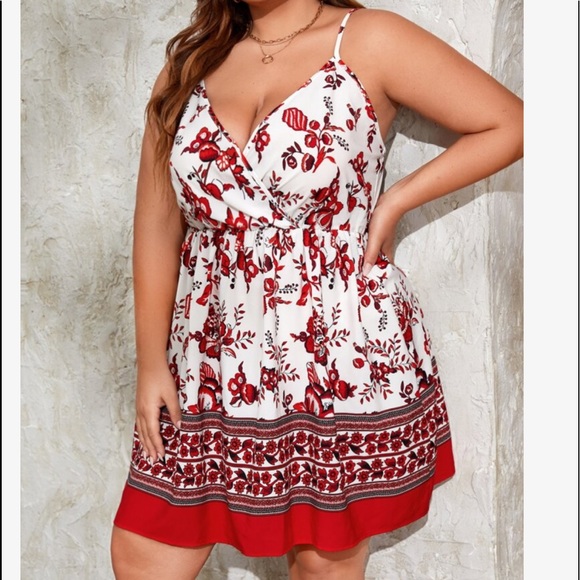 Boho Plus Size Floral Print Cami Dress - Picture 12 of 16